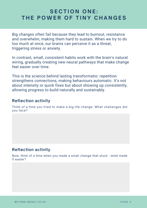 Tiny changes, big impact: a guide to building small but sustainable habits that support change - Image 2