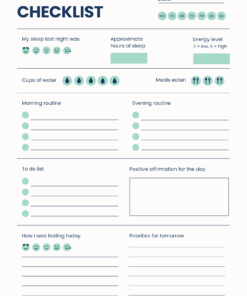 Self-care checklist and planner