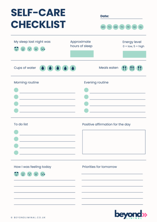 Self-care checklist and planner