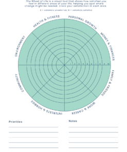 Wheel of Life worksheet