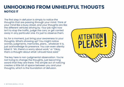 Cognitive Defusion Workbook: Notice It, Name It, Let It Go - Image 4